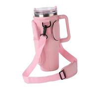 Qukaim Porta bottiglia d'acqua, borsa per bottiglia d'acqua, antiscivolo, portatile, a doppio strato, con manico, adatta a bicchieri isolati Stanley da 1,18 l, rosa, Multicolore, 60_x_180_cm