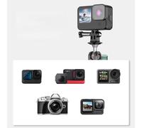 Qukaim PU273B Supporto per telefono a ventosa, in lega di alluminio con vite da 1/4", doppia testa a sfera girevole a 360°, adattatore per fotocamera sportiva, compatibile con, smartphone