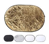 Qukaim Riflettore 5 in 1, 60 x 90 cm, borsa portatile inclusa, riflettore per sfondo per fotografia, riflettore multifunzionale per controllo dell'illuminazione