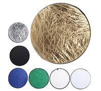 Qukaim Riflettore 7 in 1 per fotografia, 80 cm, portatile, riflettore per studio fotografico, con borsa per il trasporto, riflettore di illuminazione multiuso