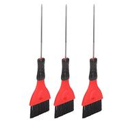 Qukaim Set di 3 pennelli con setole in nylon e acciaio inox, con coda staccabile, per tinture e acconciature