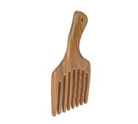 Qukaim Set di 3 pettini in legno a denti larghi, in legno, con setole curve in nylon e pettine per baffi in acciaio inossidabile, pettine a denti larghi in legno di sandalo, multifunzione, manico nero