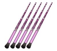 Qukaim Set di 5 pennelli da trucco per ombretto, pennelli per trucco occhi con naso e sopracciglia, manico glitterato, ideali per l'applicazione di ombre e correttori, viola