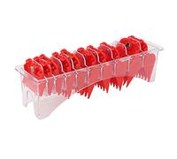 Qukaim Set di pettini guida per tagliacapelli, 10 pezzi, guide di taglio rosse con scatola portaoggetti, compatibili con la maggior parte dei tagliacapelli, lunghezze regolabili