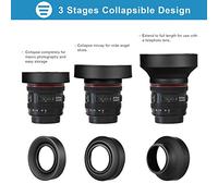 Qukaim Set paraluce da 67 mm, paraluce a tulipano + paraluce in gomma + panno di pulizia, compatibile con Canon EOS 7D 70D 77D 80D 90D Rebel T7i T6i T6s, EF-S 18-135mm f/3.5-5.6