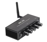 Qukaim Sistema di amplificazione stereo digitale riverberatore amplificatore stereo, Bluetooth 5.0, doppio ingresso microfono, DC 12V, sistema mixer professionale per potenziamento o