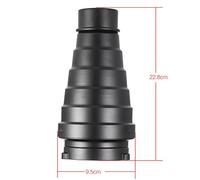 Qukaim Snoot conico in metallo con griglia a pettine 5 pz filtro colore kit per Bowens Mount Studio Strobe Monolight fotografia flash, kit di illuminazione per fotografi