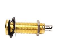 Qukaim Spinotto filettato per jack per basso elettrico, in ottone, con uscita dritta per chitarra elettrica e basso, finitura dorata, dimensioni standard