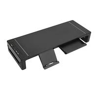 Qukaim Supporto per proiettore da 24-40 cm ad angolo regolabile con filettatura da 1/4" per divano letto, alzata pieghevole RGB da scrivania con scatola portaoggetti, supporto per telefono, bianco