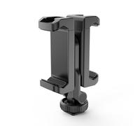 Qukaim Supporto portatile per treppiede per telefono, doppio supporto per telefono con morsetto girevole, 4 supporti per scarpe fredde, compatibile con 15/14/13/12/11 per Vlog e Live Streaming