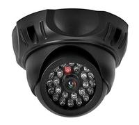 Qukaim Telecamera di simulazione a cupola, finta telecamera di sicurezza con luce LED, uso interno/esterno, design realistico per la sicurezza di casa e ufficio