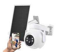 Qukaim Telecamera di sorveglianza solare P, rilevamento movimento PIR, voce bidirezionale, resistente all'acqua IP66, visione notturna, telecamera di sicurezza Wirel per casa ufficio all'aperto