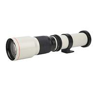 Qukaim Teleobiettivo 500 mm F8F32 con messa a fuoco manuale con ingrandimento 2X per Canon EFS Mount SLR, messa a fuoco fissa, bianco, ideale per fotografia naturalistica e sportiva