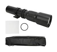 Qukaim Teleobiettivo manuale F8-F32 da 500 mm, ad alta potenza, con filtro UV, per bird watching, caccia, sport, giochi, nero