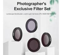 Qukaim Telesin IS-FLT-GO3 - Set di 4 filtri CPL + filtri ND8/ND16/ND32, telaio in alluminio, vetro ottico, impermeabile, antigraffio, compatibile con GO 2/GO 3