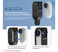 Qukaim Telesin - Kit di filtri per fotocamera, 4 filtri (CPL + ND8 + ND16 + ND32), custodia protettiva, materiale ABS + PC, base mobile a vite lunga di ricambio per fotocamera GO2