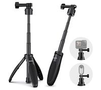 Qukaim Telesin S1-MNP-02 - Treppiede estensibile per selfie stick, testa di montaggio a sgancio rapido per Hero 13/12/11/10, OSMO Action 3/2, Vlog Live Streaming Accories