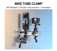 Qukaim Telesin TE-HBM-004 - Morsetto per montaggio fotocamera, adattatore per manubrio bicicletta girevole a 360°, con vite fissa da 1/4" e cuscinetto in gomma, compatibile con 12/11/10/9/8/7,