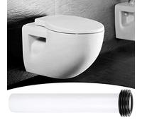 Qukaim Tubo di scarico bianco nascosto per serbatoio dell'acqua del WC, tubo di scarico allungato, accessorio per WC, compatibile con WC standard, materiale PVC resistente