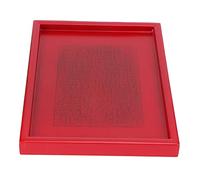 Qukaim Vassoio da portata in legno per snack, vassoio da portata per cerimonia del tè, uso domestico e ristorante, vassoio in legno rosso, 40 x 30 x 5 cm