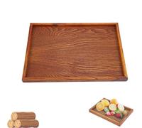 Qukaim Vassoio in Legno, Vassoio Rettangolare per Snack e Conservazione Alimentare, Design Leggero e Durevole, 35 x 24 cm, per Uso Domestico e Ospitalità