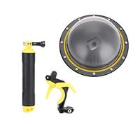 Qukaim Videocamera impermeabile 8MP 1080P HD per sport all'aperto, obiettivo 170°, videocamera digitale con kit di montaggio adattatore per Hero5, compatibile con giunto cardanico