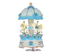 Qukaim Windup - Carillon musicale con luce LED colorata, MelodyCastle in the Sky, regalo musicale per ragazze, carillon decorativo, 14 x 11,4 cm