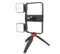 Qukaim YELANGU Vlog Live Phone Photography Support Dual Light Video Shooting Stabilizer Set, Mobile Phone Photography Cage e Fill Light Set, Photography Accory