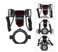 Qukaim YN24EX Dual Head Macro Flash, GN18 TTL Auto/Manuale Flash 5600K, 3s Tempo di Riciclo, Include 7pcs Anelli Adattatore per A7III A7IV A7R III A7S III A7C A9II A6600 A6500 A6300