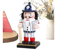 Qukoielly Decorazione Schiaccianoci | Schiaccianoci Calciatore e Giocatore di Baseball Soldato Modelli Decorativi da Casa 15 Cm - Decorazioni Natalizie Legno per Libreria Scrivola Tavolo Party