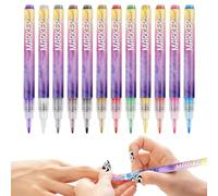 Qukoielly Pennarelli per unghie, 12 colori, a punta fine, impermeabili, per manicure, per disegnare e dipingere, per donne, ragazze, bambini, adolescenti, adulti, principianti