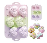 Qukoielly Stampo in silicone a forma di cuore - Stampo in silicone per caramelle | Stampo in rilievo per uso alimentare per torte, sapone, mousse, brownie, formaggio, gelatina, budino, dessert