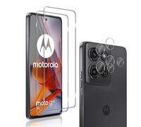 QULLOO 2 Pezzi Vetro Temperato Pellicola per Motorola Moto G75 5G & 2 Pezzi Pellicola Fotocamera Posteriore, Durezza 9H, Anti-Graffio, Protettiva Protezione Schermo per Motorola G75