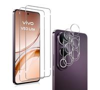 QULLOO 2 Pezzi Vetro Temperato Pellicola per Vivo V50 Lite & 2 Pezzi Pellicola Fotocamera Posteriore, Durezza 9H Protettiva Protezione Schermo, Anti-Graffio