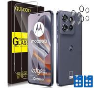 QULLOO Pellicola proteggi schermo per Motorola Moto Edge 50 Neo, [2+2 pezzi] Copertura completa in vetro temperato e protezione per obiettivo della fotocamera, HD, antigraffio, facile installazione