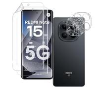 QULLOO Pellicola Protettiva Idrogel per Xiaomi Redmi Note 15 5G/ Poco M8, 2 Pezzi TPU Flessibile e 2 Pezzi Pellicola Fotocamera Vetro Temperato, [Non Vetro] Antigraffio, Nessuna bolla