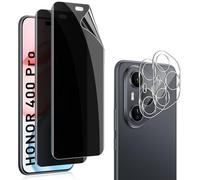 QULLOO Pellicola Protettiva Idrogel Privacy per Honor 400 Pro, 2 Pezzi TPU Flessibile e 2 Pezzi Pellicola Fotocamera Vetro Temperato, [Non Vetro] Antigraffio