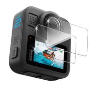 QULLOO Pellicola Protettiva per GoPro MAX 2, 2 Pezzi HD Vetro Temperato Durezza 9H Anti-graffio Schermo Protezione