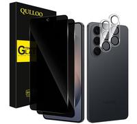 QULLOO Pellicola protettiva per la privacy per Samsung Galaxy S26, [2+2 pezzi] in vetro temperato anti-spia e protezione dell'obiettivo della fotocamera, durezza 9H, antigraffio, anti-sbirciamento