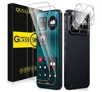 QULLOO Pellicola protettiva per Nothing Phone 4A Pro, [2+2 pezzi] in vetro temperato e protezione per obiettivo della fotocamera, HD, antigraffio, facile installazione, pellicola protettiva in vetro