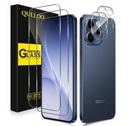 QULLOO Pellicola protettiva per schermo per OPPO Reno 15F, [2 + 2 pezzi] in vetro temperato e pellicola protettiva per obiettivo della fotocamera, HD, antigraffio, facile installazione