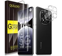 QULLOO Pellicola protettiva per Xiaomi Redmi Note 14 Pro 5G, [2+2 pezzi] 3D copertura completa in vetro temperato e protezione per obiettivo della fotocamera, pellicola protettiva in vetro HD