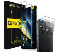 QULLOO Pellicola Vetro Temperato per Xiaomi Poco F6 Pro 5G [2 Pezzi] + Pellicola Fotocamera [2 Pezzi], Durezza 9H Anti Graffio Protezione Schermo Vetro Temperato