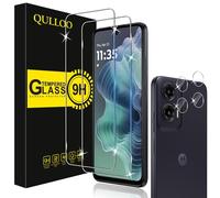 QULLOO Vetro Temperato per Motorola Moto G35, 2 Pezzi Pellicola Vetro Protettiva e 2 Pezzi Pellicola Fotocamera, Durezza 9H Anti Graffio HD Trasparente Vetrino Protezione Schermo