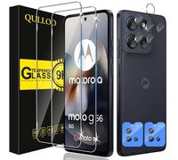 QULLOO Vetro Temperato per Motorola Moto G56 5G, 2 Pezzi Pellicola Vetro Protettiva e 2 Pezzi Pellicola Fotocamera, Durezza 9H Anti Graffio HD Trasparente Vetrino Protezione Schermo