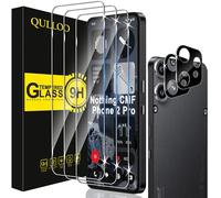 QULLOO Vetro Temperato per Nothing CMF Phone 2 Pro, 2 Pezzi Pellicola Vetro Protettiva e 2 Pezzi Pellicola Fotocamera, Durezza 9H Anti Graffio HD Trasparente Vetrino Protezione Schermo