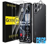 QULLOO Vetro Temperato per Nothing CMF Phone 2 Pro, 2 Pezzi Pellicola Vetro Protettiva e 2 Pezzi Pellicola Fotocamera, Durezza 9H Anti Graffio HD Trasparente Vetrino Protezione Schermo