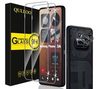 QULLOO Vetro Temperato per Nothing Phone 3a, 2 Pezzi Pellicola Vetro Protettiva e 2 Pezzi Pellicola Fotocamera, Durezza 9H Anti Graffio HD Trasparente Vetrino Protezione Schermo