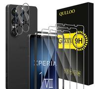 QULLOO Vetro Temperato per Sony Xperia 1 VII, 3 Pezzi Pellicola Vetro Protettiva e 2 Pezzi Pellicola Fotocamera, Durezza 9H Anti Graffio HD Trasparente Vetrino Protezione Schermo