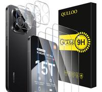 QULLOO Vetro Temperato per Xiaomi 15T / 15T Pro, 3 Pezzi Pellicola Vetro Protettiva e 3 Pezzi Pellicola Fotocamera, Durezza 9H Anti Graffio HD Trasparente Vetrino Protezione Schermo